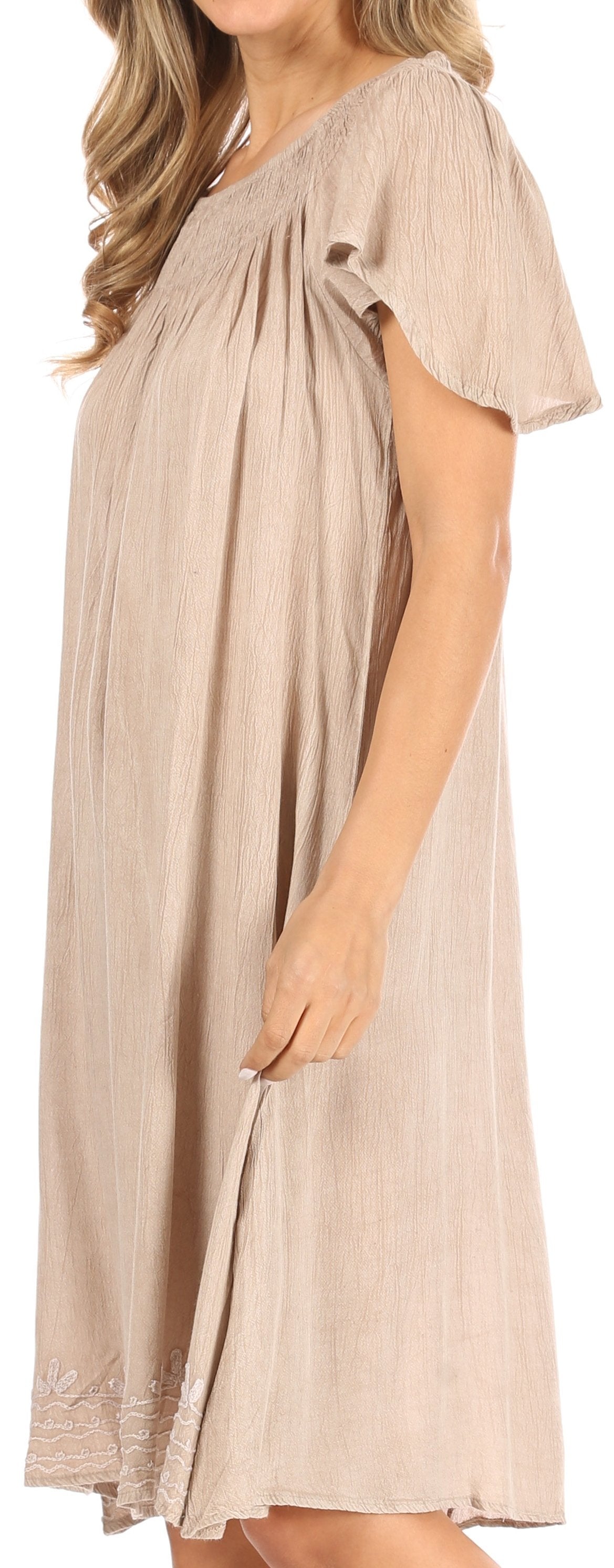 Sakkas Desma Women Casual Loose Summer off Shoulder Midi Boho Dress Cover-up