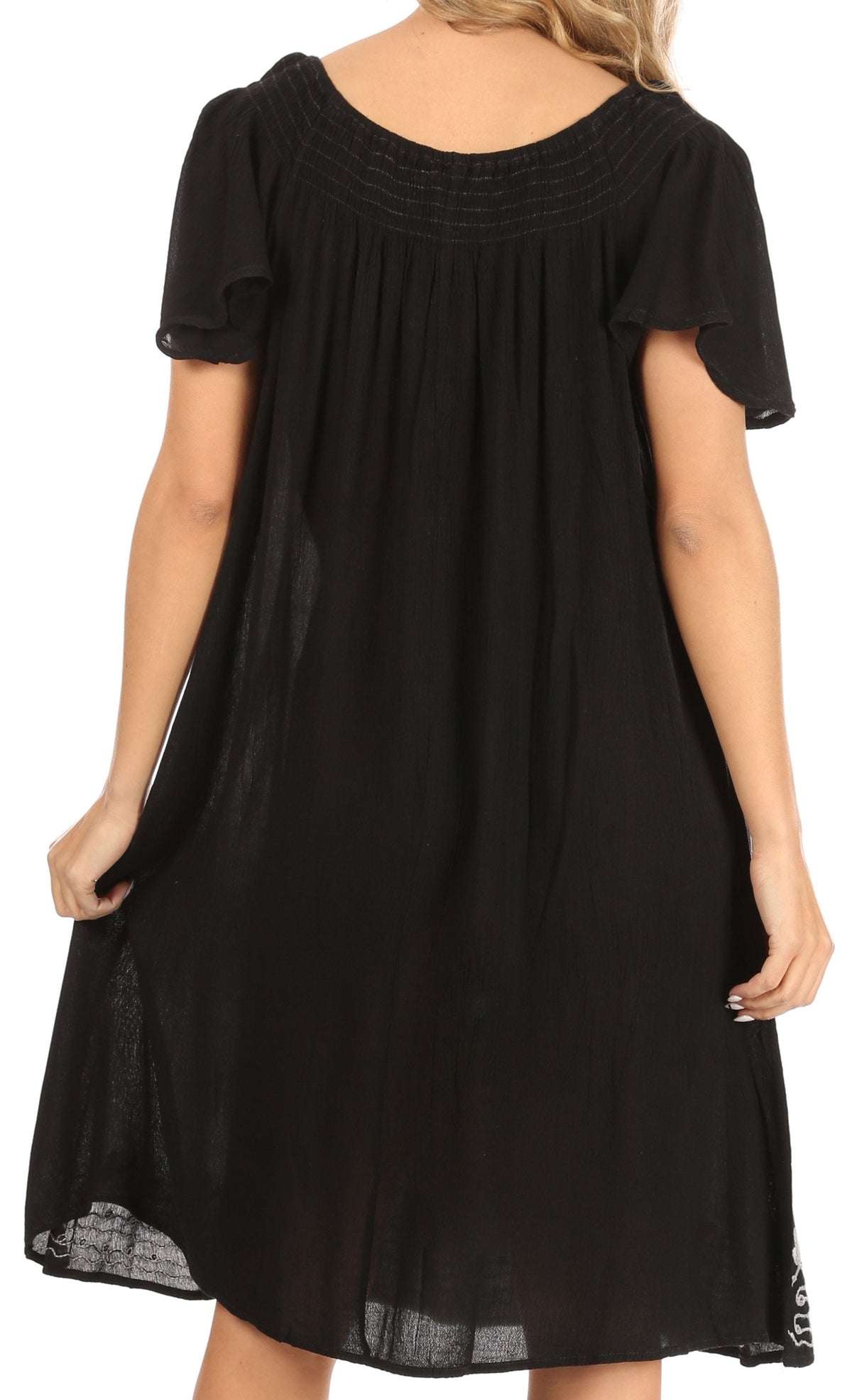 Sakkas Desma Women Casual Loose Summer off Shoulder Midi Boho Dress Cover-up