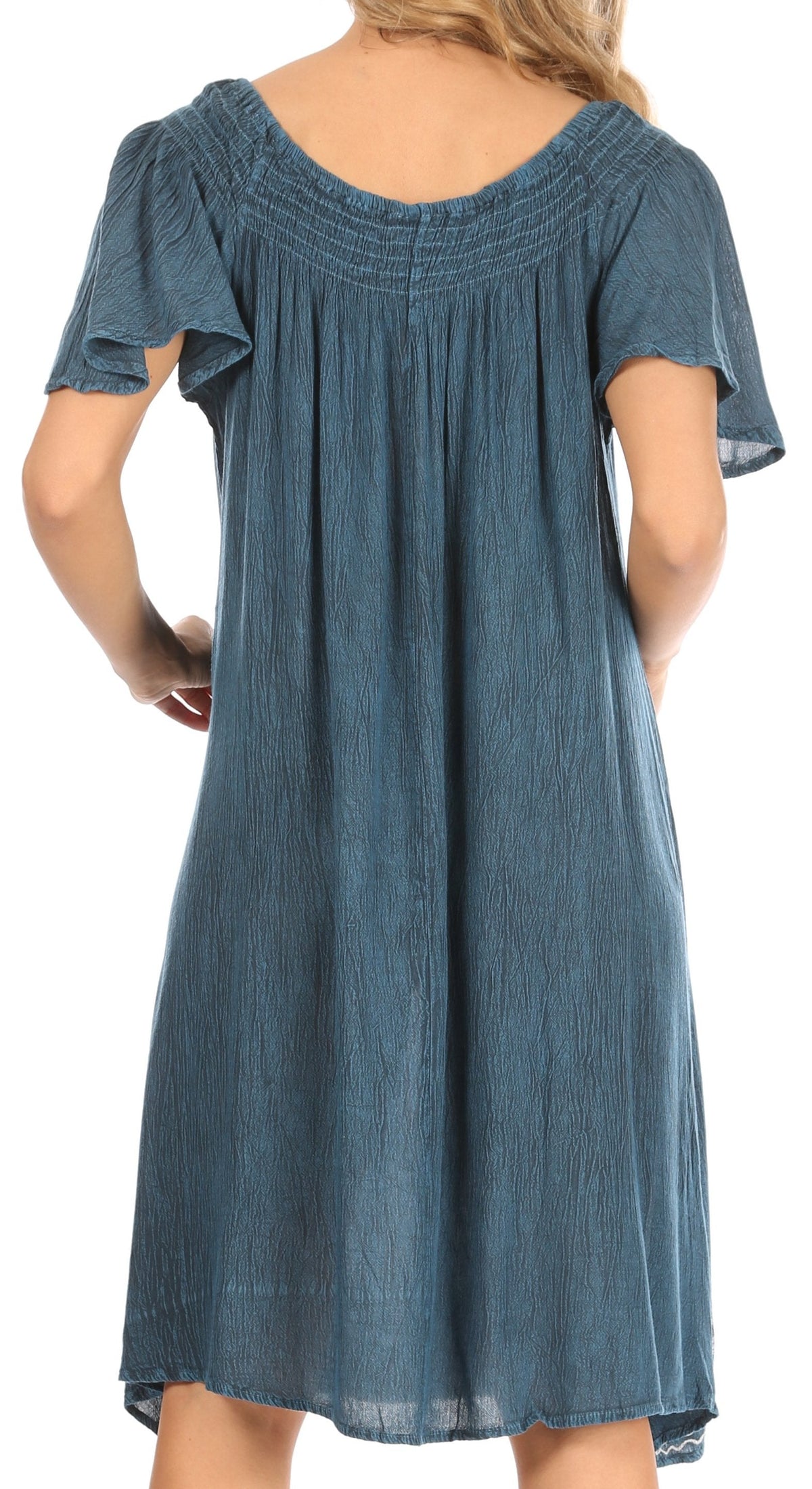 Sakkas Desma Women Casual Loose Summer off Shoulder Midi Boho Dress Cover-up