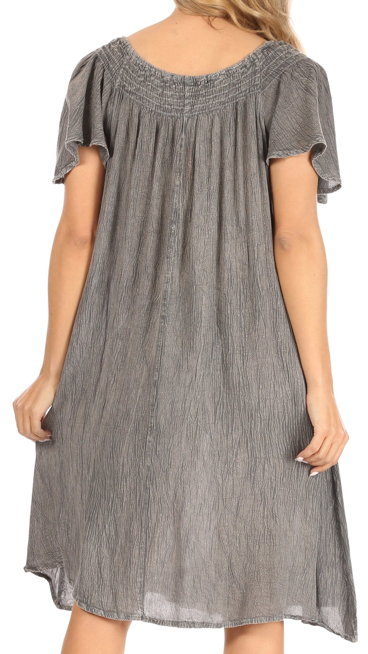 Sakkas Desma Women Casual Loose Summer off Shoulder Midi Boho Dress Cover-up