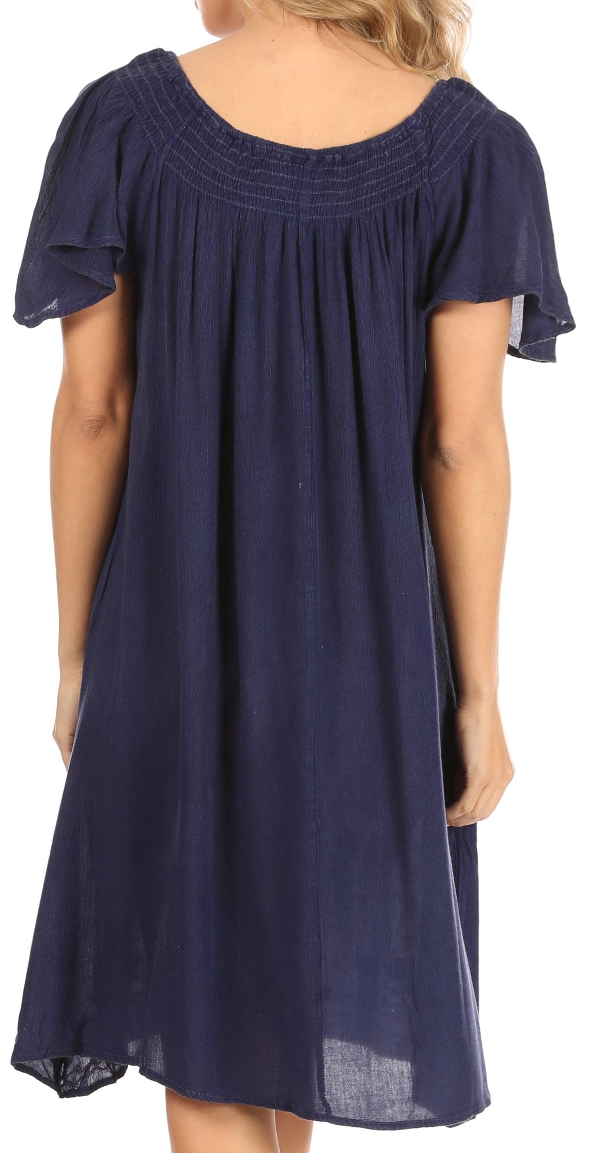 Sakkas Desma Women Casual Loose Summer off Shoulder Midi Boho Dress Cover-up