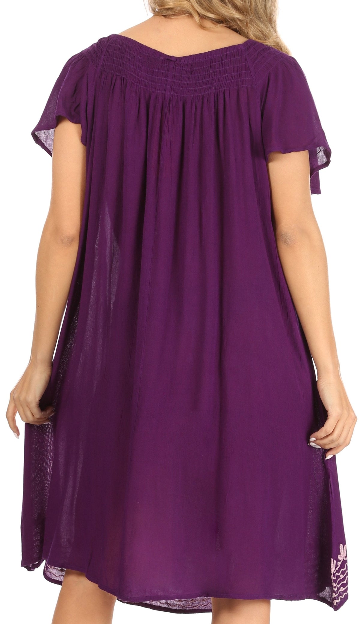 Sakkas Desma Women Casual Loose Summer off Shoulder Midi Boho Dress Cover-up