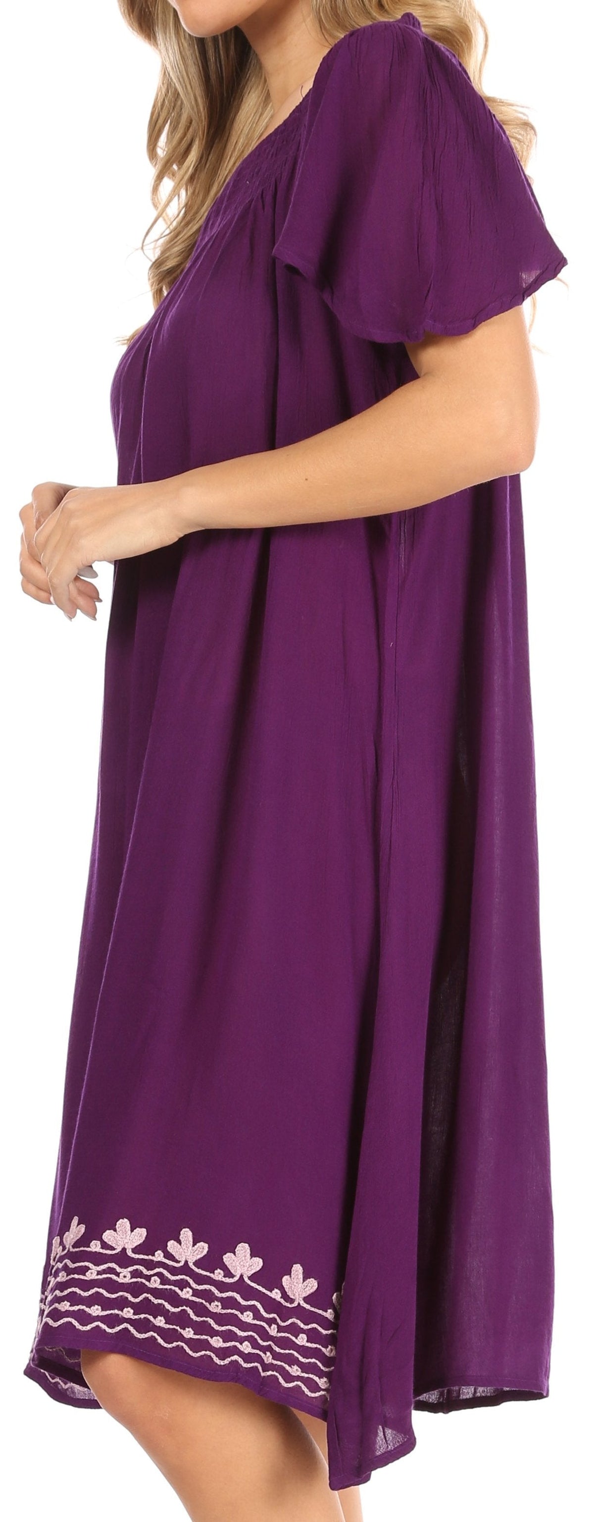Sakkas Desma Women Casual Loose Summer off Shoulder Midi Boho Dress Cover-up