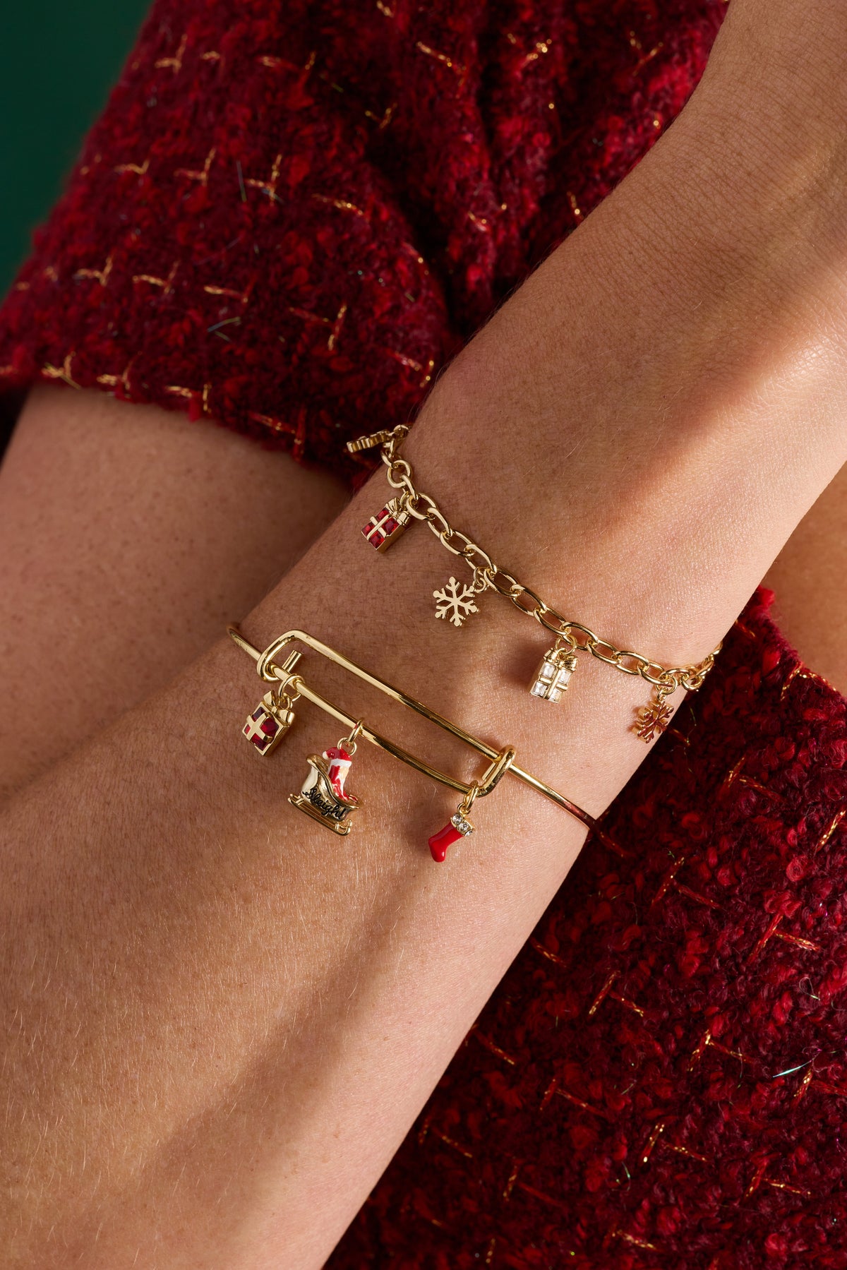 Snowflakes & Presents Multi Charm Bracelet
