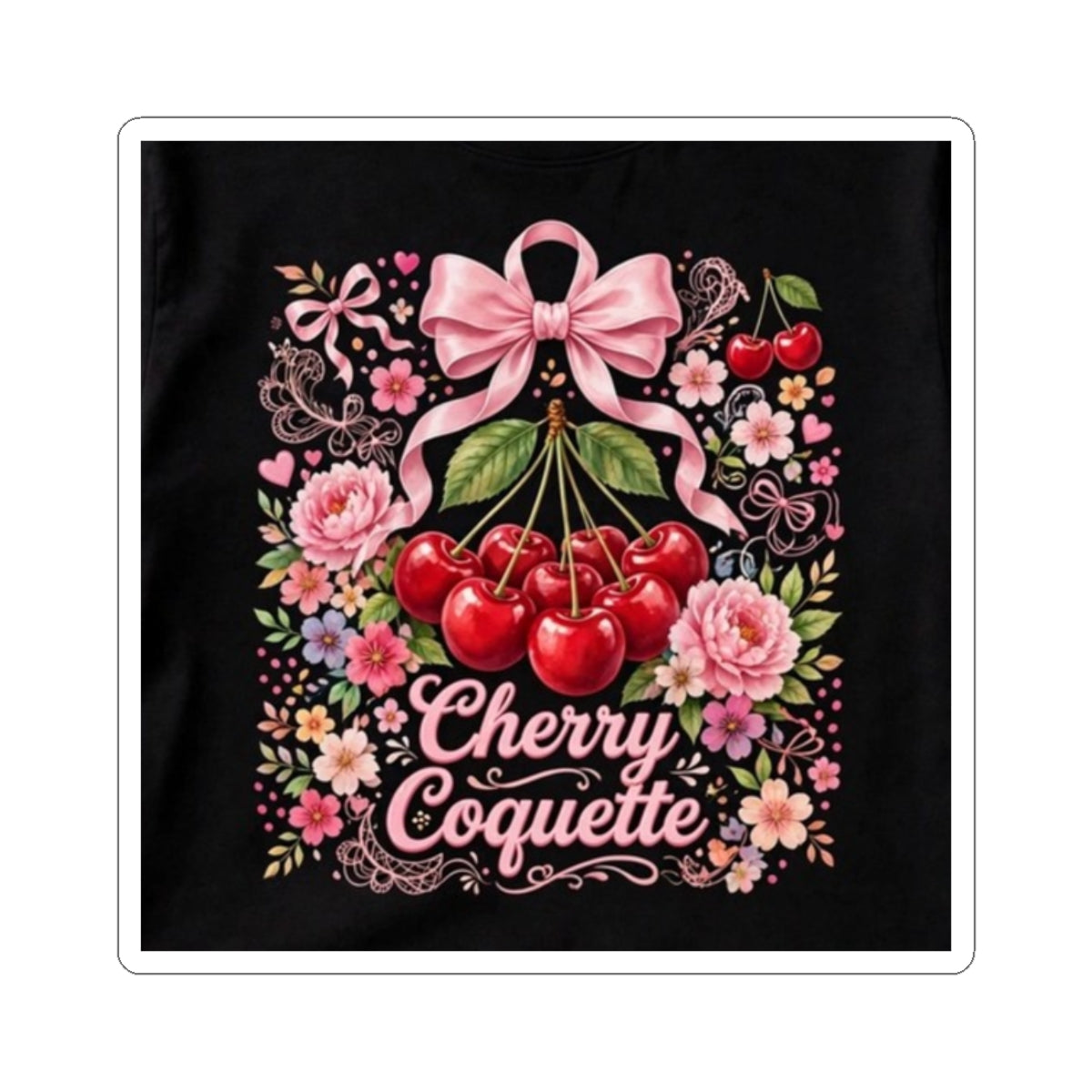 Sticker — Cherry Coquette Vintage Cherry Floral Kiss-Cut Sticker