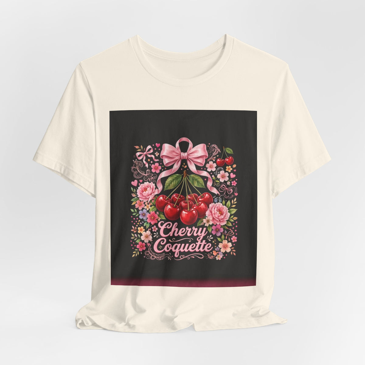 Cherry Coquette Tee — Vintage Floral Cherry Graphic Shirt