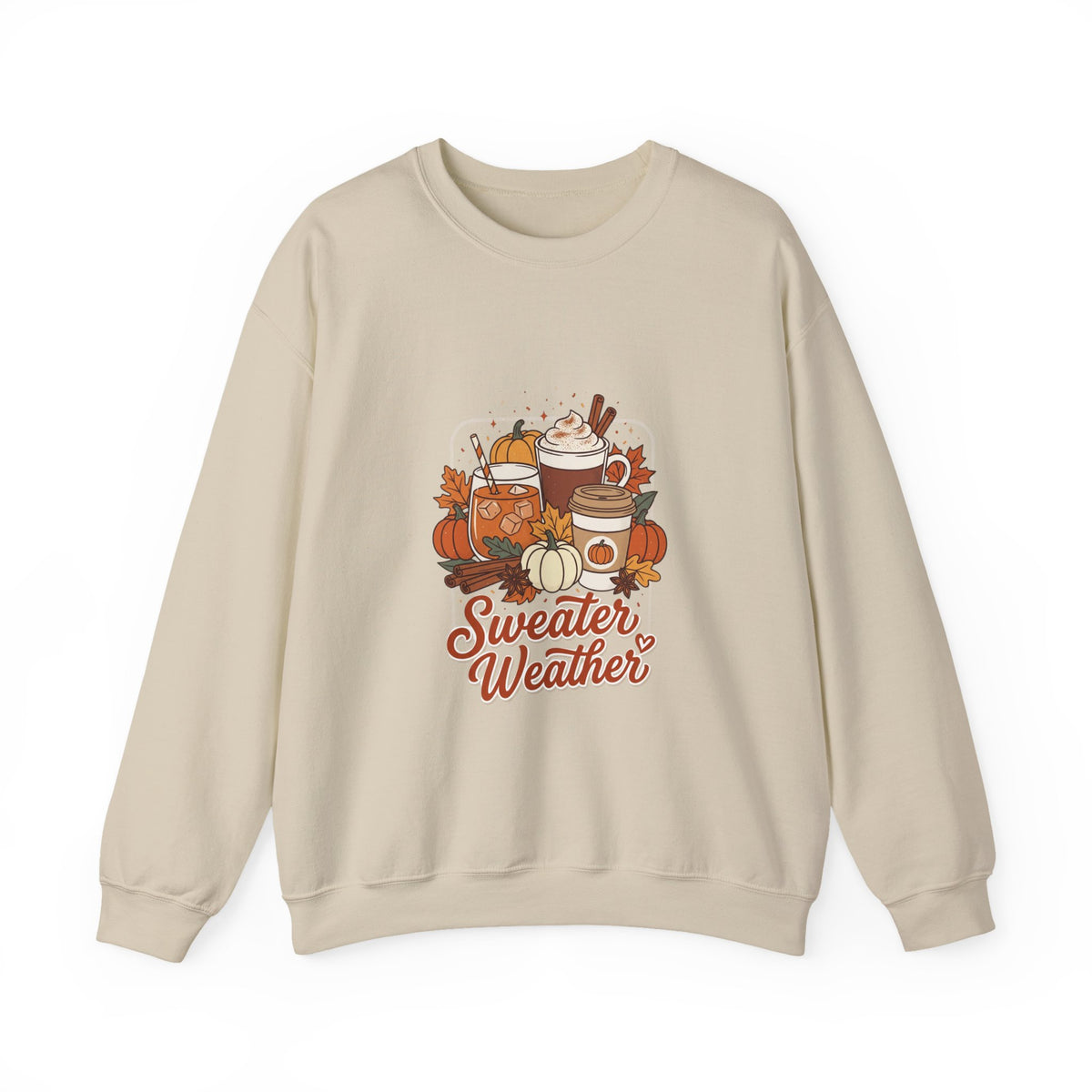 Sweater Weather Fall Cozy Crewneck Sweatshirt | Pumpkin Spice Autumn Vibes