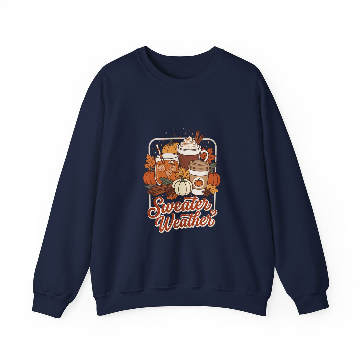 Sweater Weather Fall Cozy Crewneck Sweatshirt | Pumpkin Spice Autumn Vibes