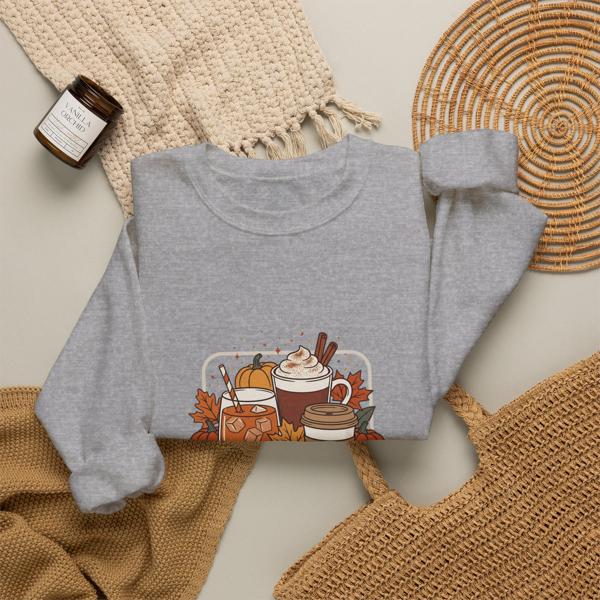 Sweater Weather Fall Cozy Crewneck Sweatshirt | Pumpkin Spice Autumn Vibes