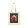 Cherry Coquette Floral Canvas Tote Bag
