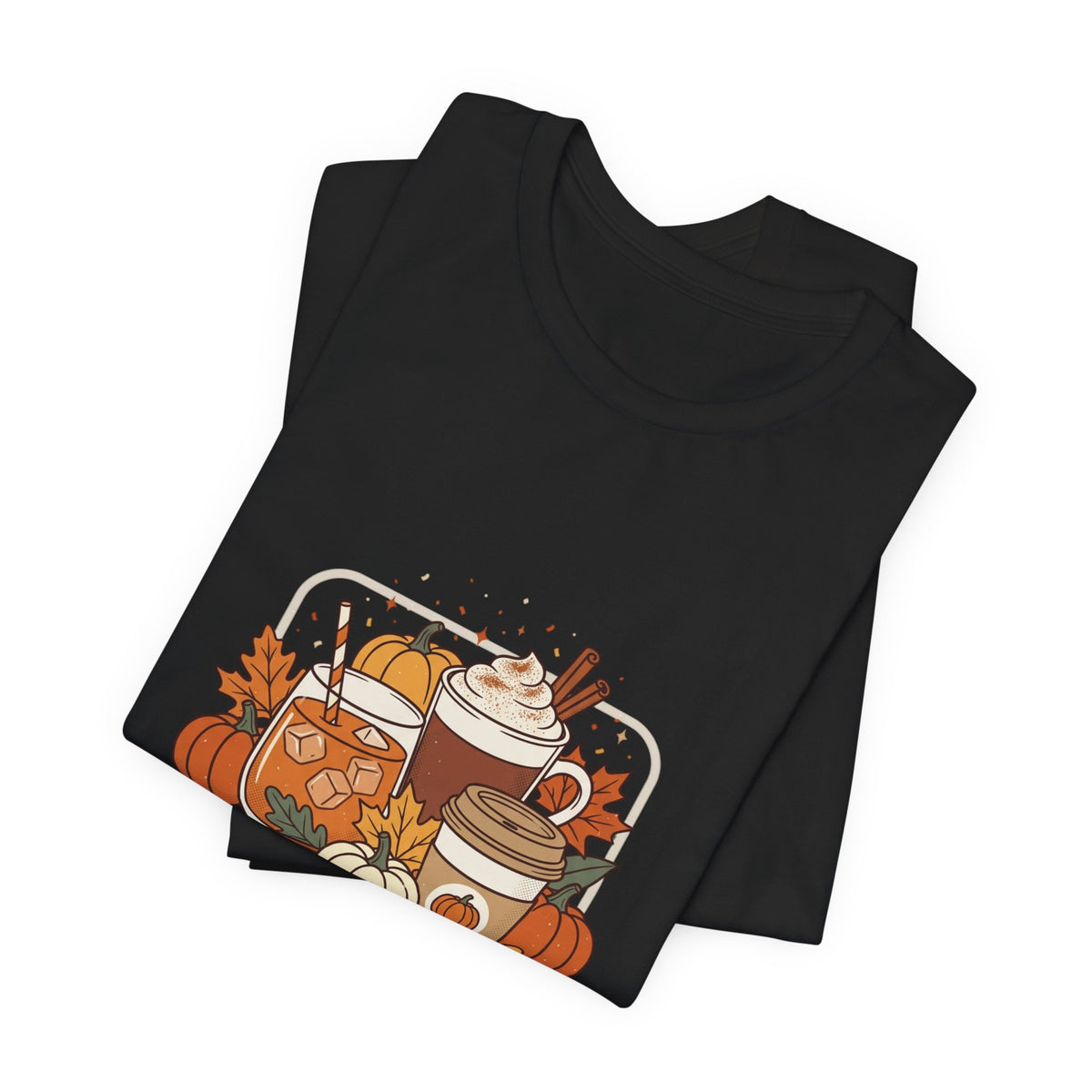Sweater Weather Tee, Cozy Season Fall Coffee Pumpkin Design