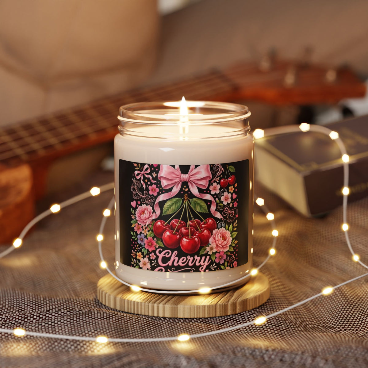 Cherry Blossom Soy Candle — 9oz Scented Jar (Cherry, Floral, Gift-Ready)