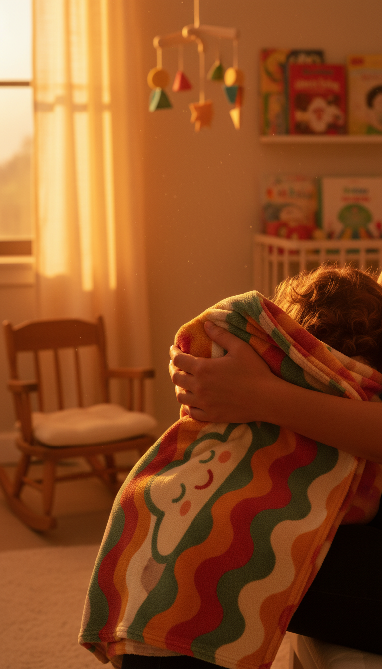 Cotton Throw Blanket in use