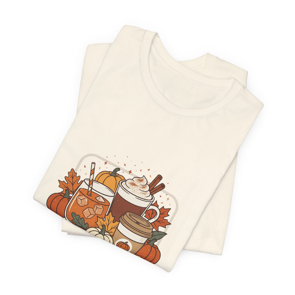 Sweater Weather Tee, Cozy Season Fall Coffee Pumpkin Design