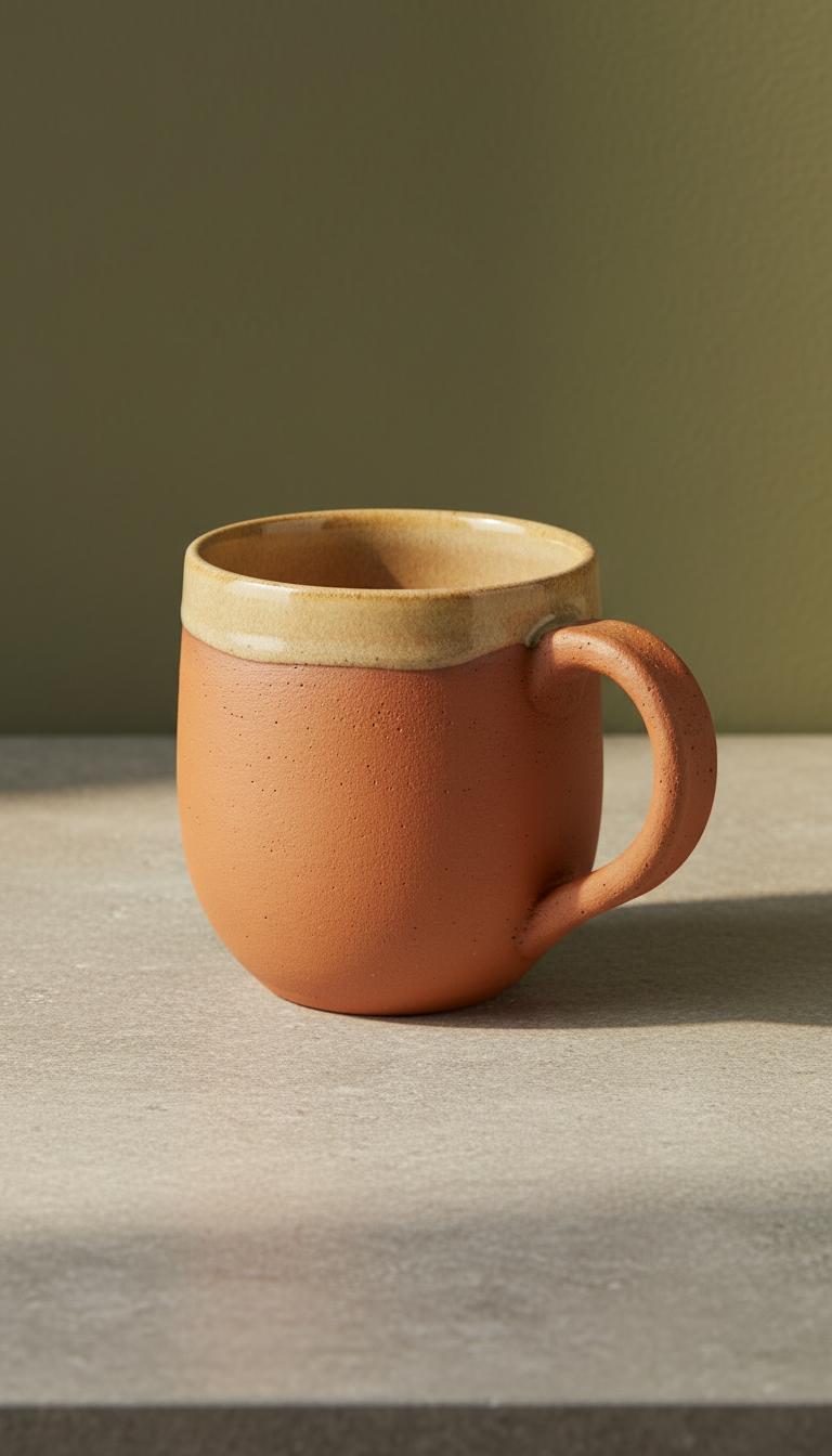 Terracotta Ceramic Mug in a new setting