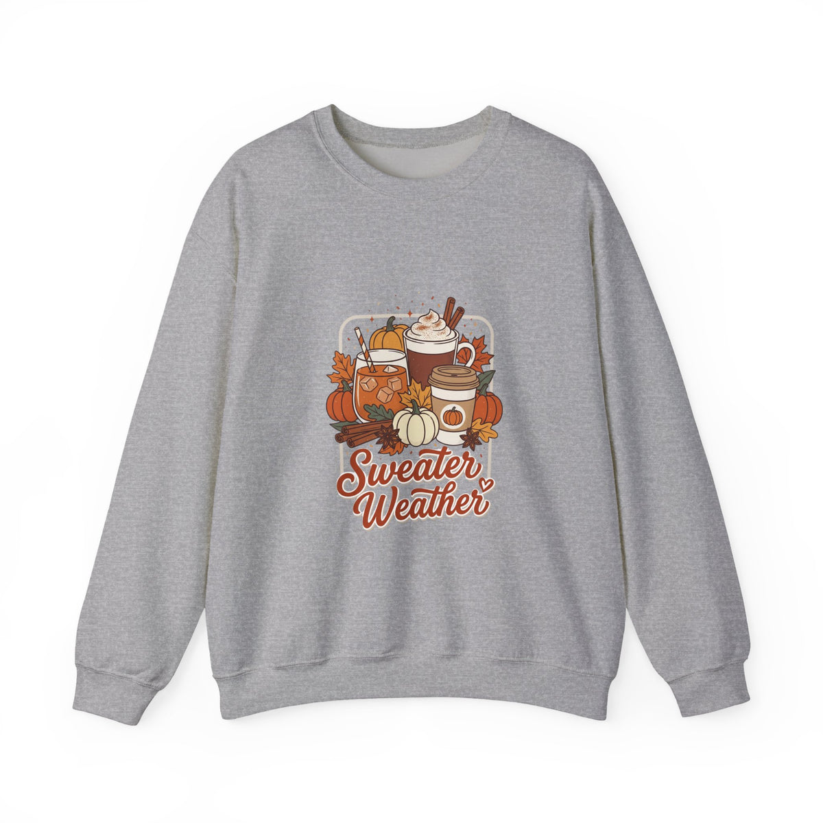 Sweater Weather Fall Cozy Crewneck Sweatshirt | Pumpkin Spice Autumn Vibes