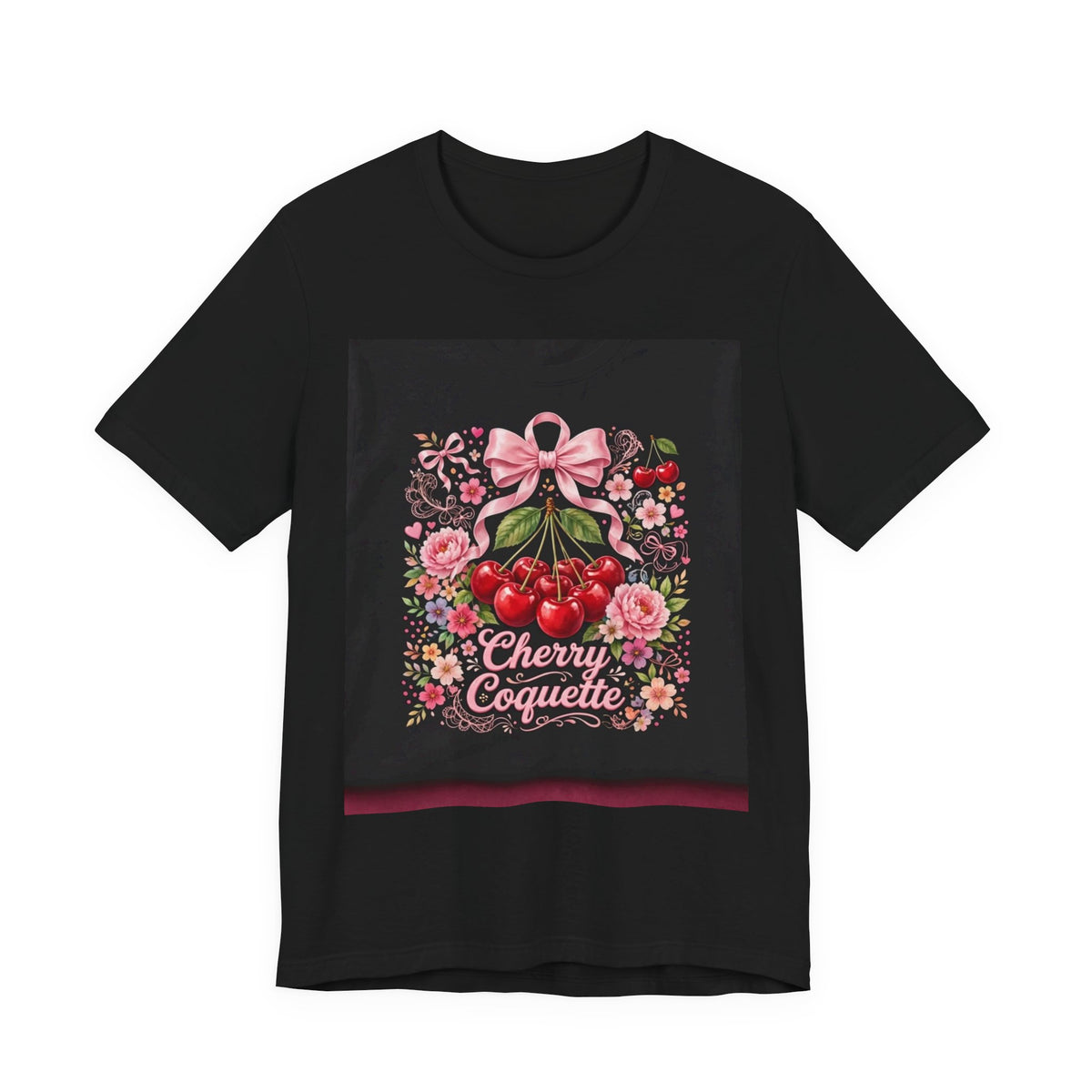 Cherry Coquette Tee — Vintage Floral Cherry Graphic Shirt