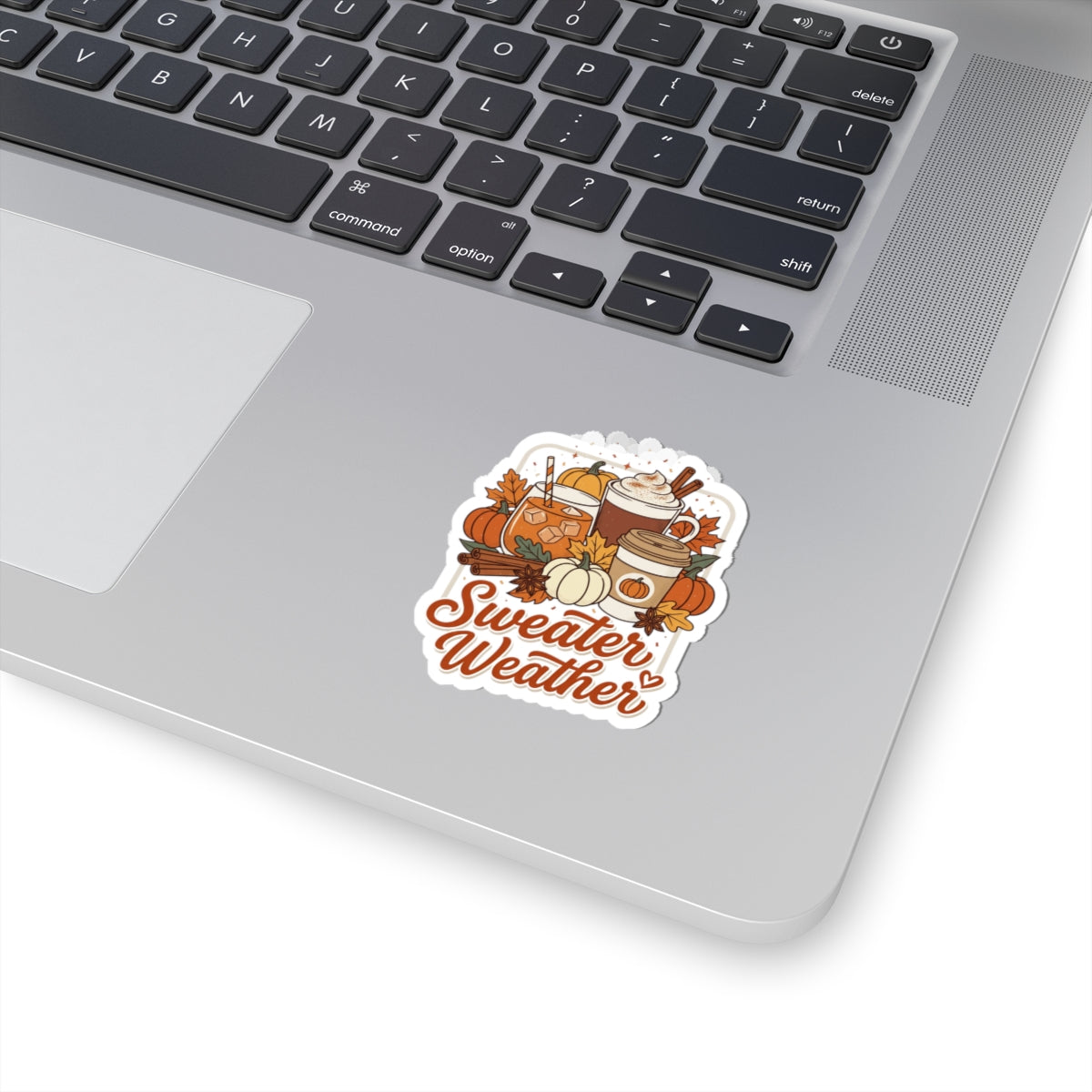 Sweater Weather Fall Cozy Season Sticker | Kiss-Cut Pumpkin Latte Sticker