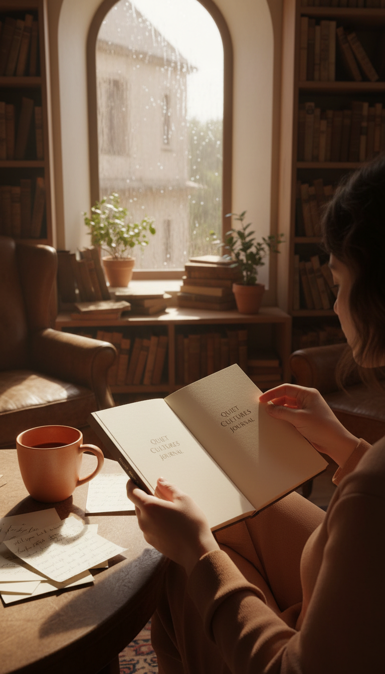 Quiet Cultures Journal softcover edition in use