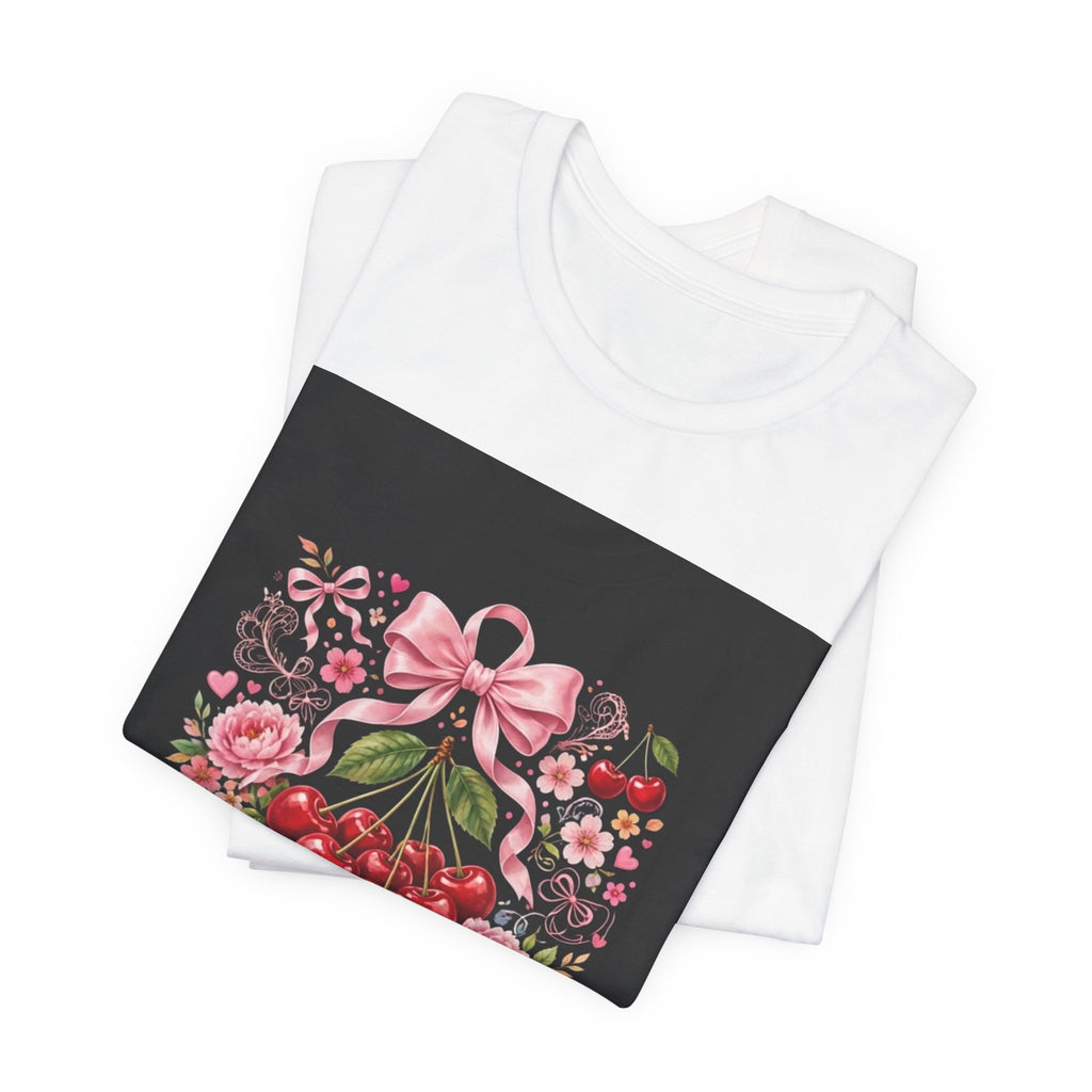 Cherry Coquette Tee — Vintage Floral Cherry Graphic Shirt
