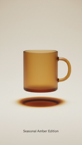 Seasonal Amber Edition Minimalist Mug., Three-quarter angled product shots on neutral matte backgrounds (Bright Sand or...