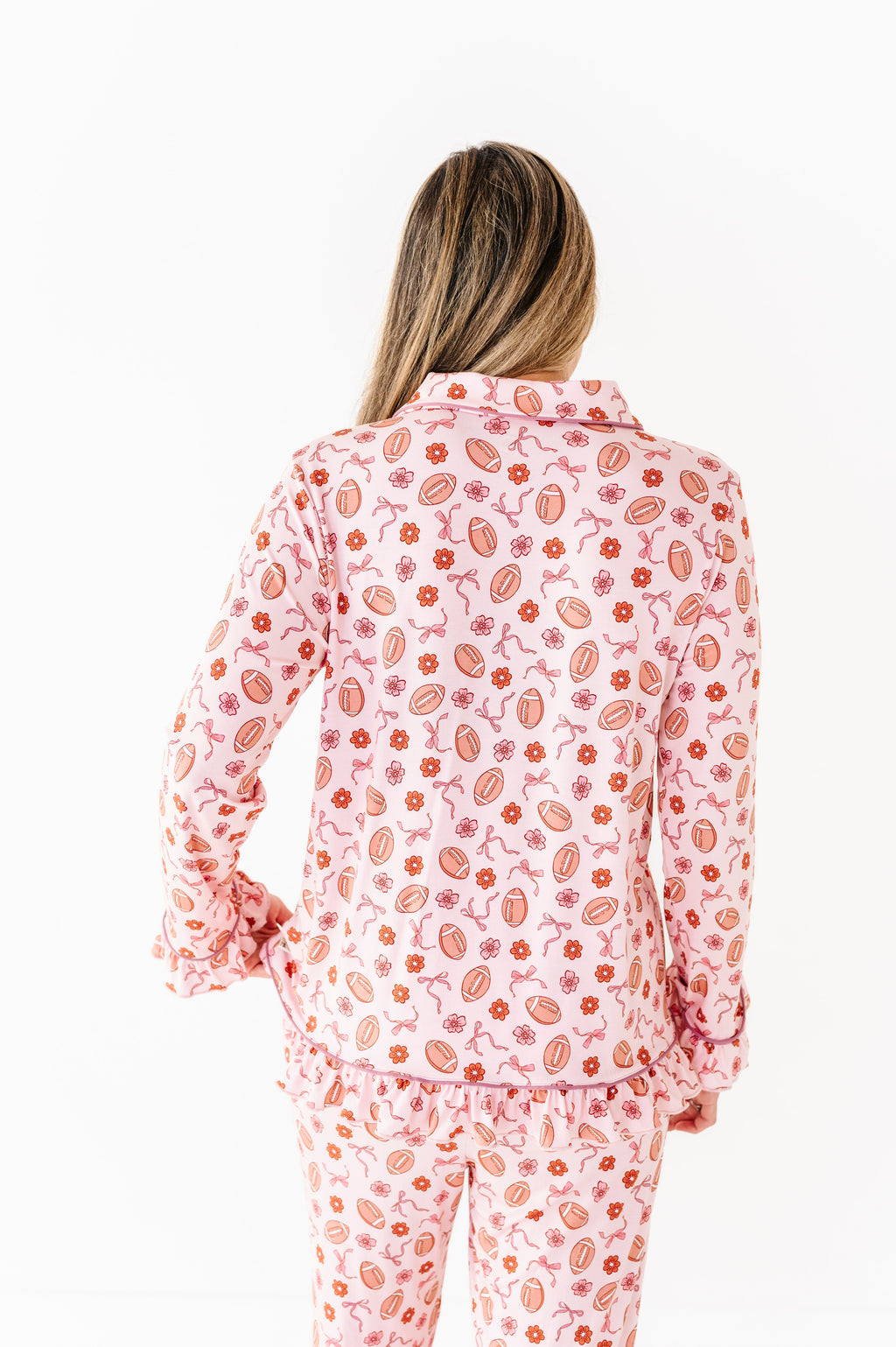 Friday Night Florals Ruffle Adult Button Up Set