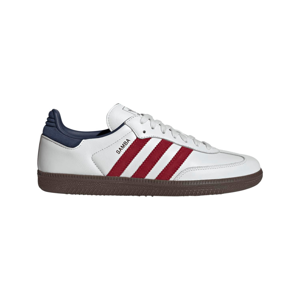 adidas Samba OG Men's Shoes, Core White/Team Victory Red/Night Indigo, Size 12.5