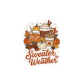 Sweater Weather Herbst Gemütliche Jahreszeit Sticker | Kiss-Cut Kürbis-Latte-Sticker