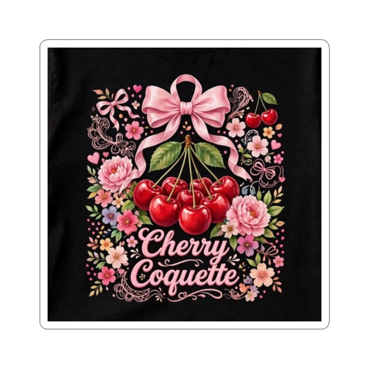Sticker — Cherry Coquette Vintage Cherry Floral Kiss-Cut Sticker