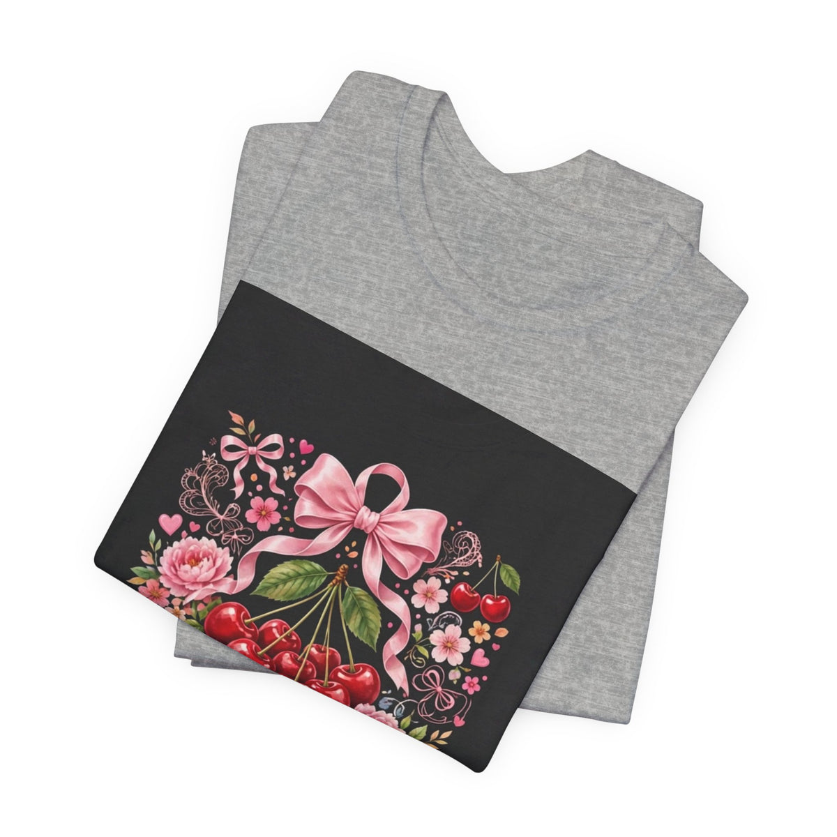 Cherry Coquette Tee — Vintage Floral Cherry Graphic Shirt