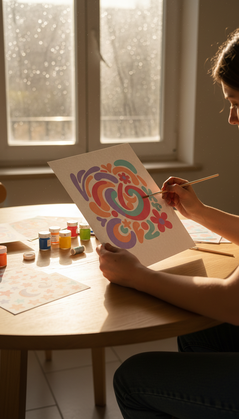 Archival Art Print on Textured Paper in use