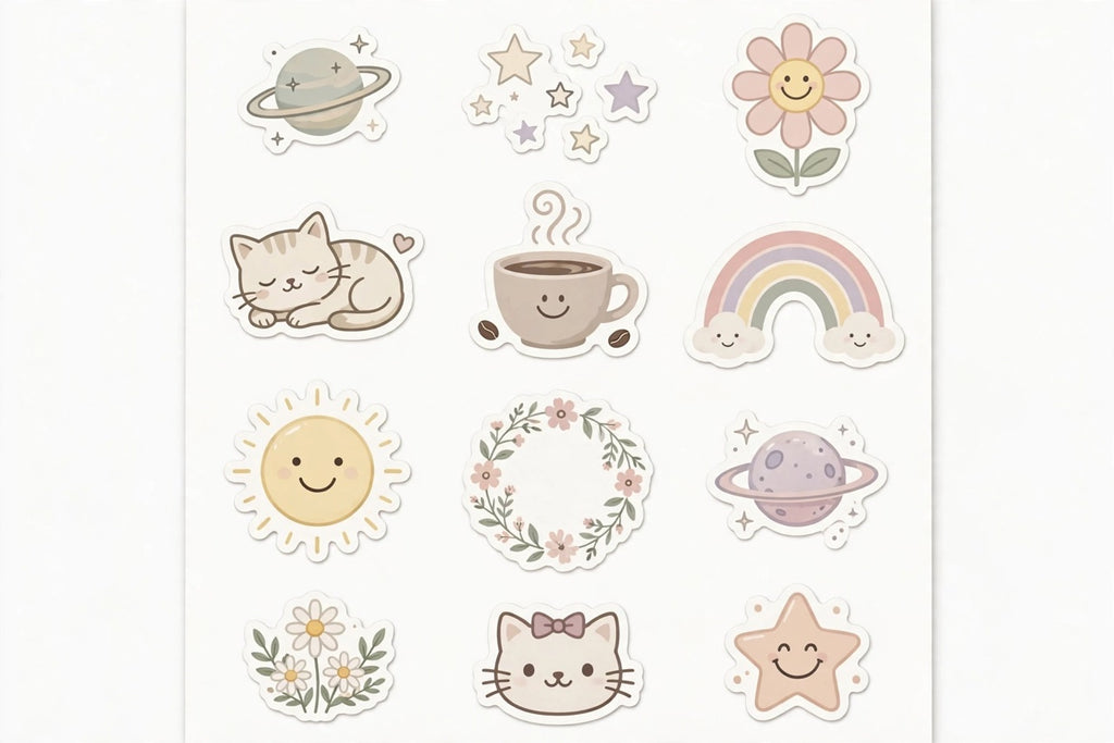 Neutral Cute Stickers Pack