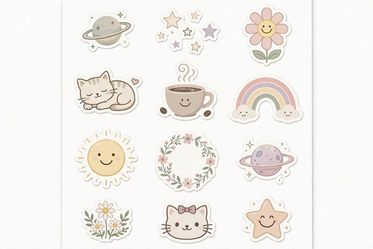 Neutral Cute Stickers Pack