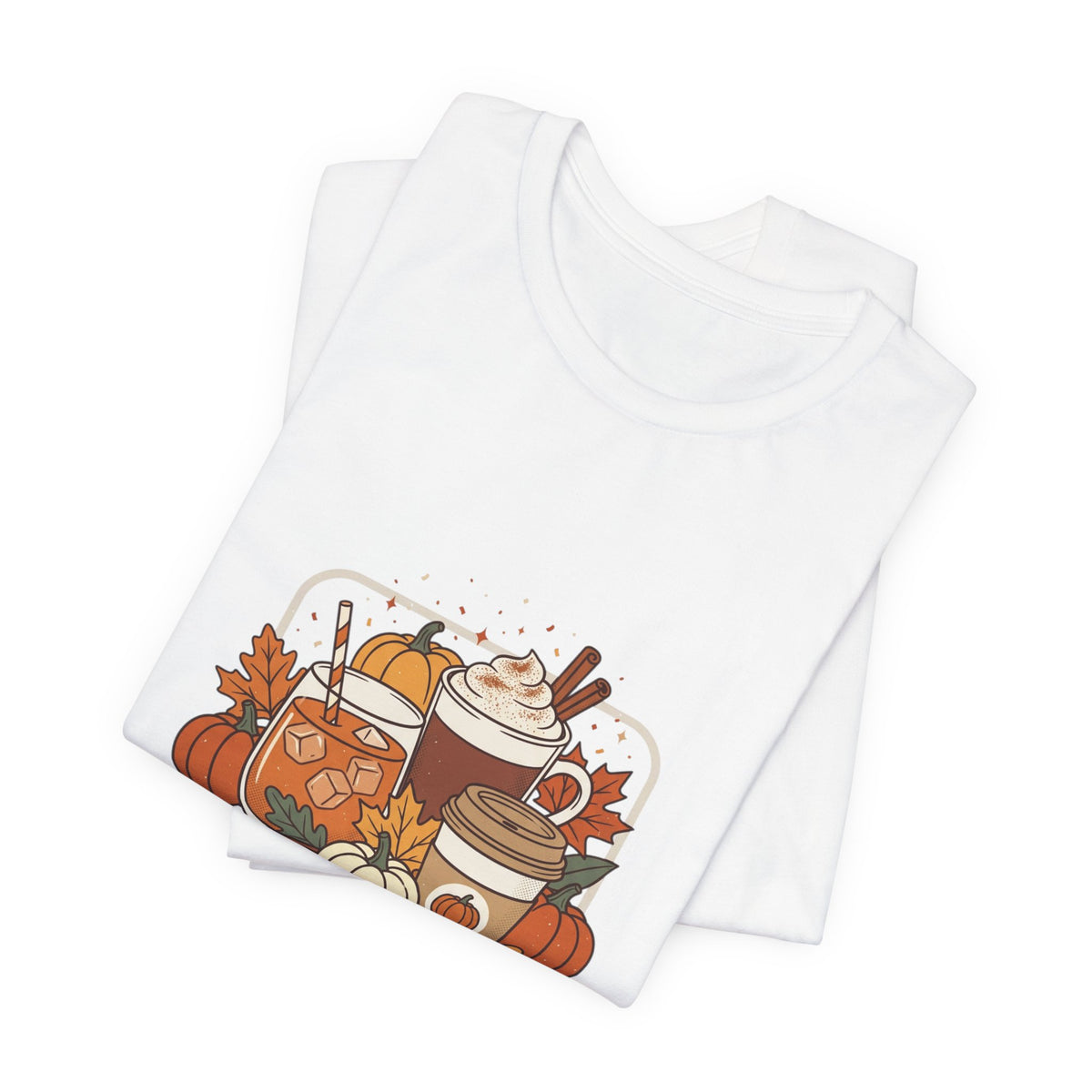 Sweater Weather Tee, Cozy Season Fall Coffee Pumpkin Design