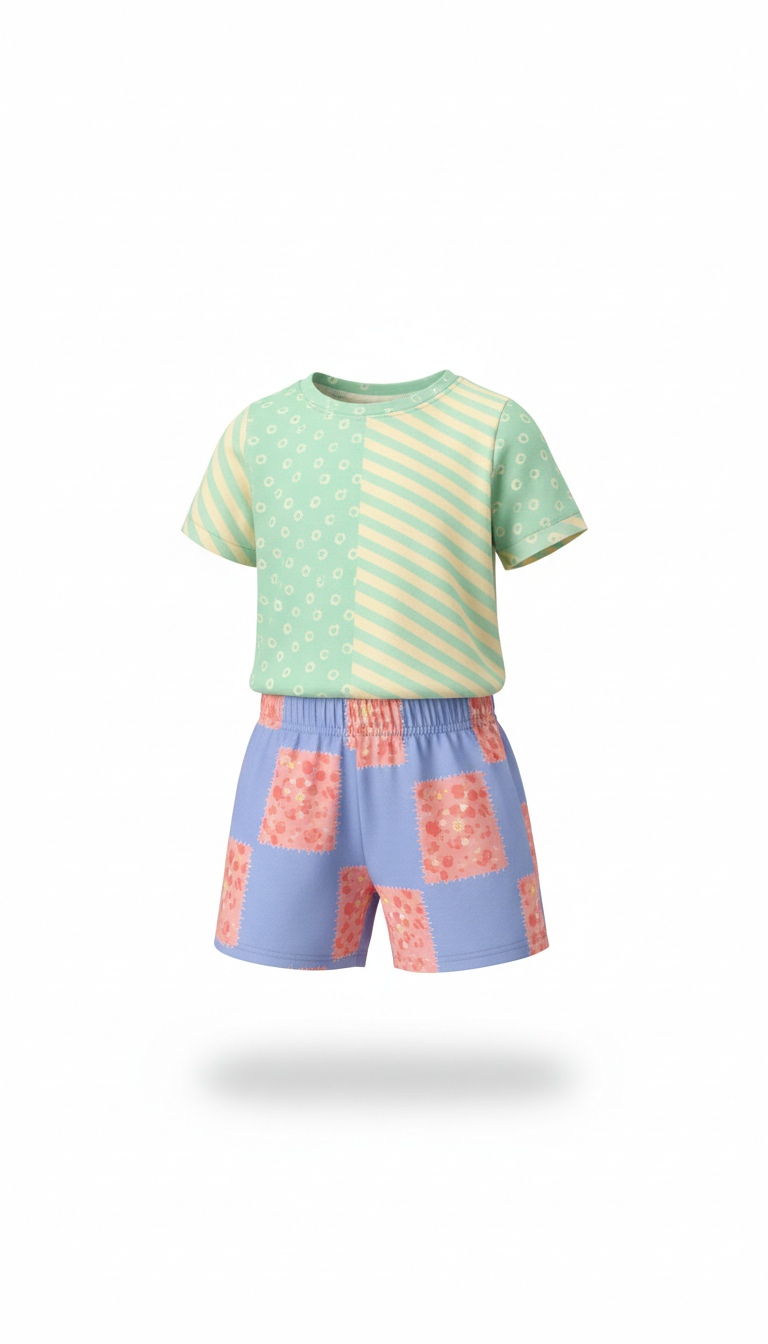 Mint Fizz & Periwinkle Punch Mix-and-Match Outfit, perfectly centered horizontally and vertically with equal negative...