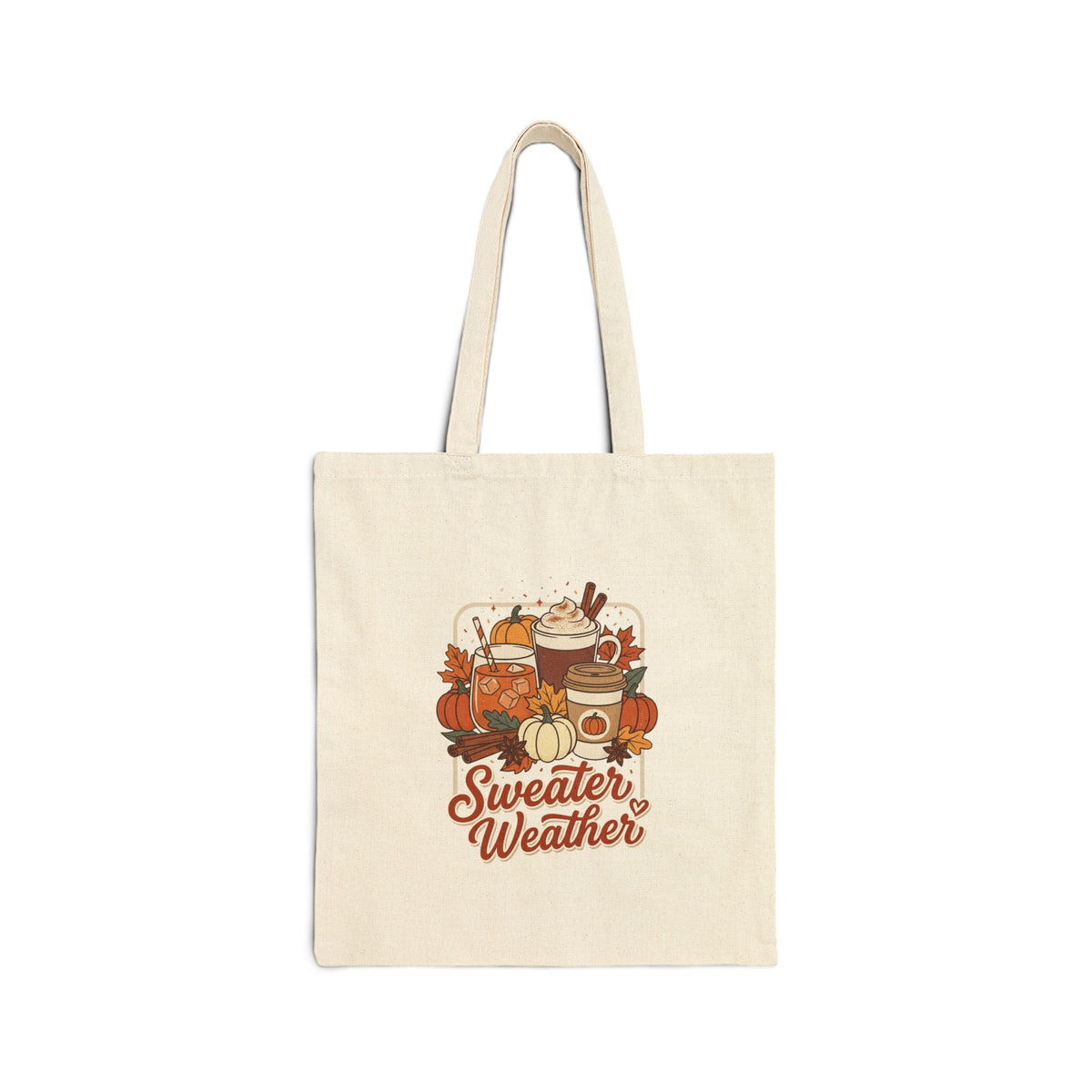 Sweater Weather Pumpkin Coffee Tote | Cozy Season Fall Canvas Tote