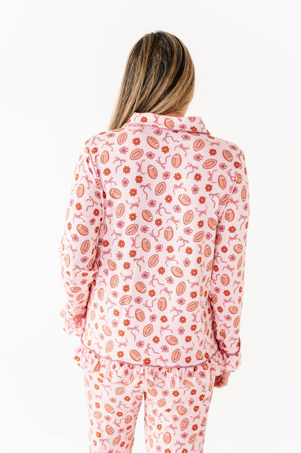 Friday Night Florals Ruffle Adult Button Up Set
