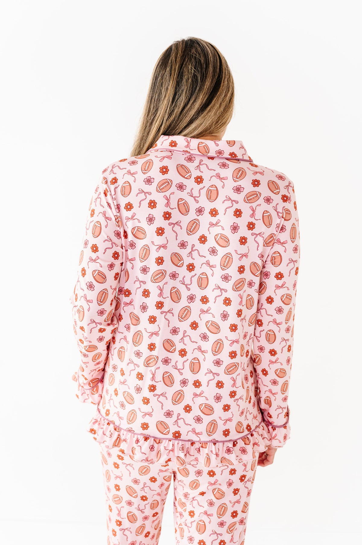 Friday Night Florals Ruffle Adult Button Up Set