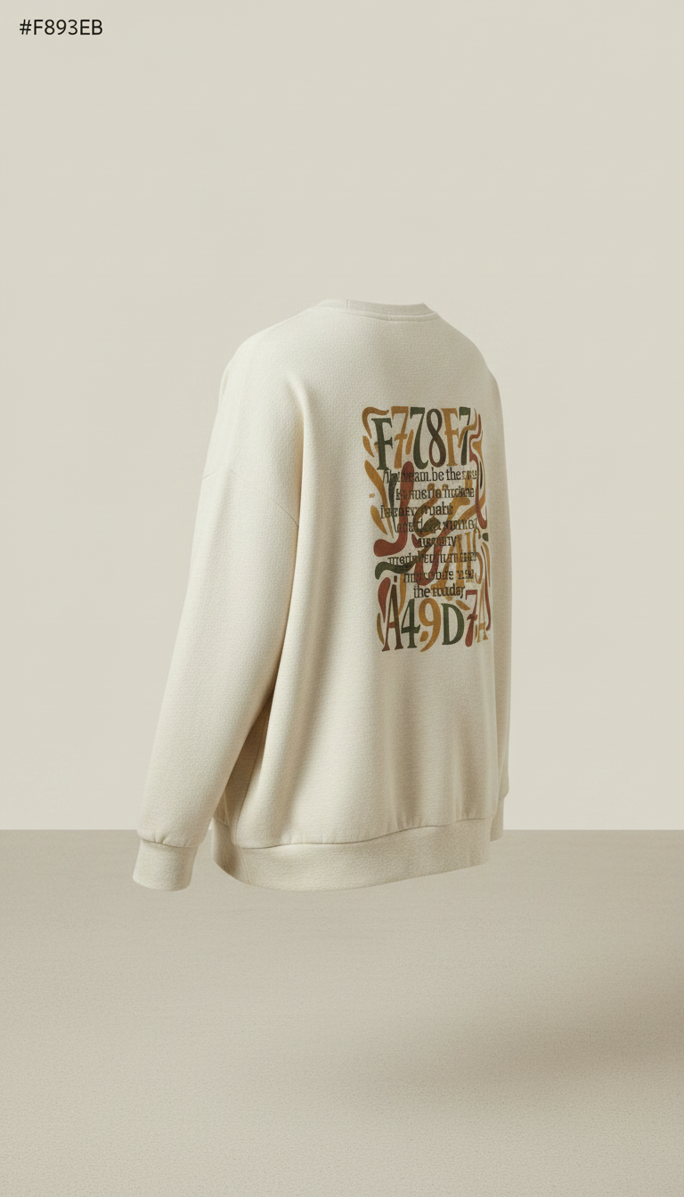 Alternate angle view of Cream Linen Cozy Scripture Sweatshirt