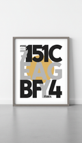 Modern Typography framed poster, Single framed poster shown straight-on (hero), a precise 3/4 angle if showing depth of...