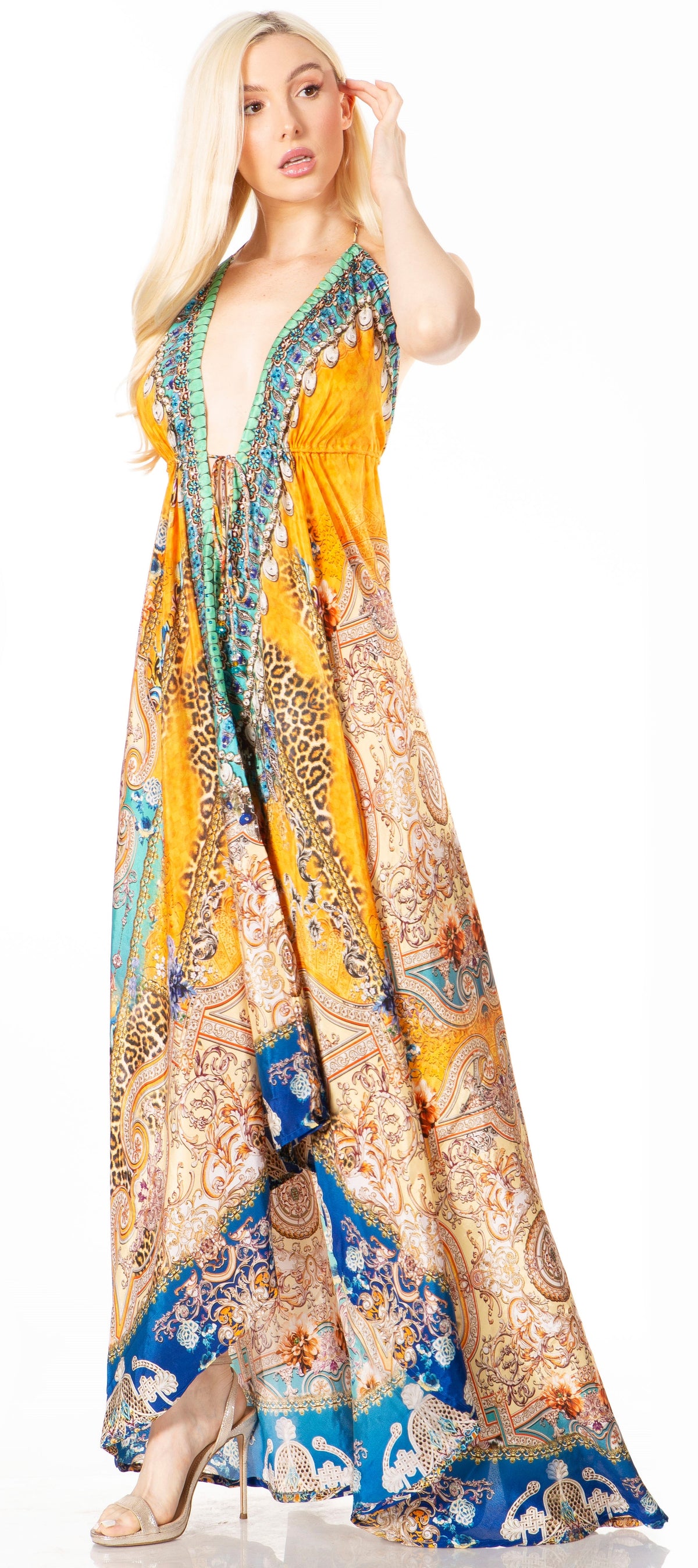 Sakkas Lizi 2 Women's High-Low Halter Maxi Dress for Beach and Vacation Parties