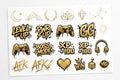 Gold Gamer Stickers Pack