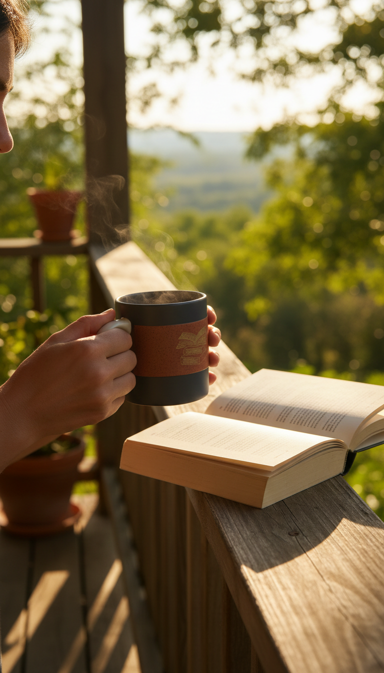 Elegant Ceramic Mug in use
