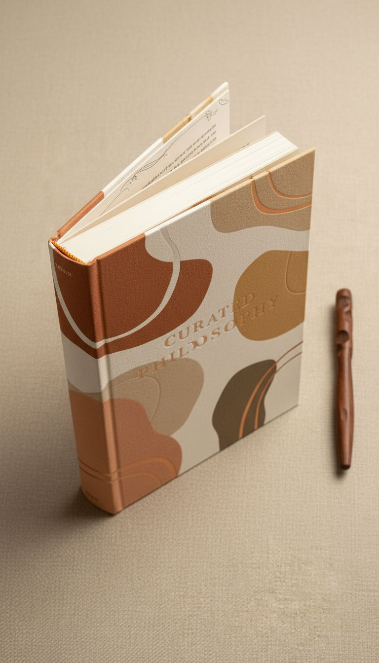 Alternate angle view of Philosophy anthology with embossed linen binding