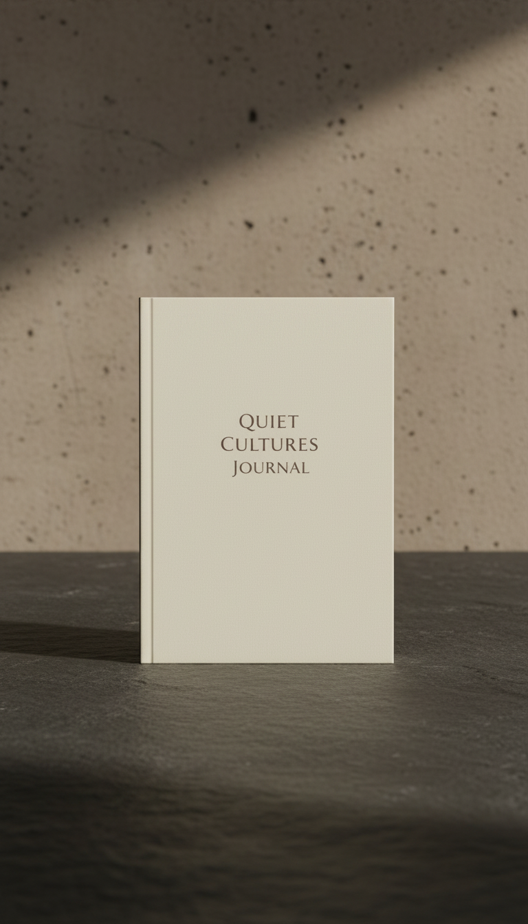 Quiet Cultures Journal softcover edition in a new setting