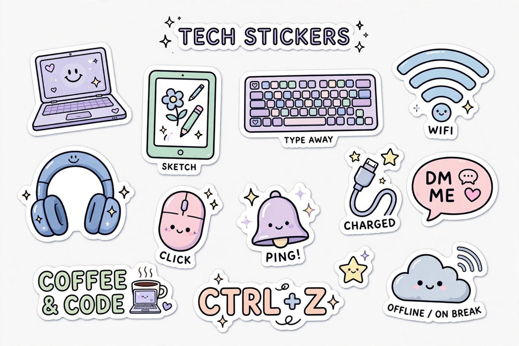 Pastel Tech Stickers Pack