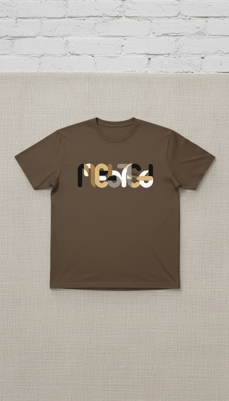 Earth Brown 'Melanated' Wordmark Tee in a new setting