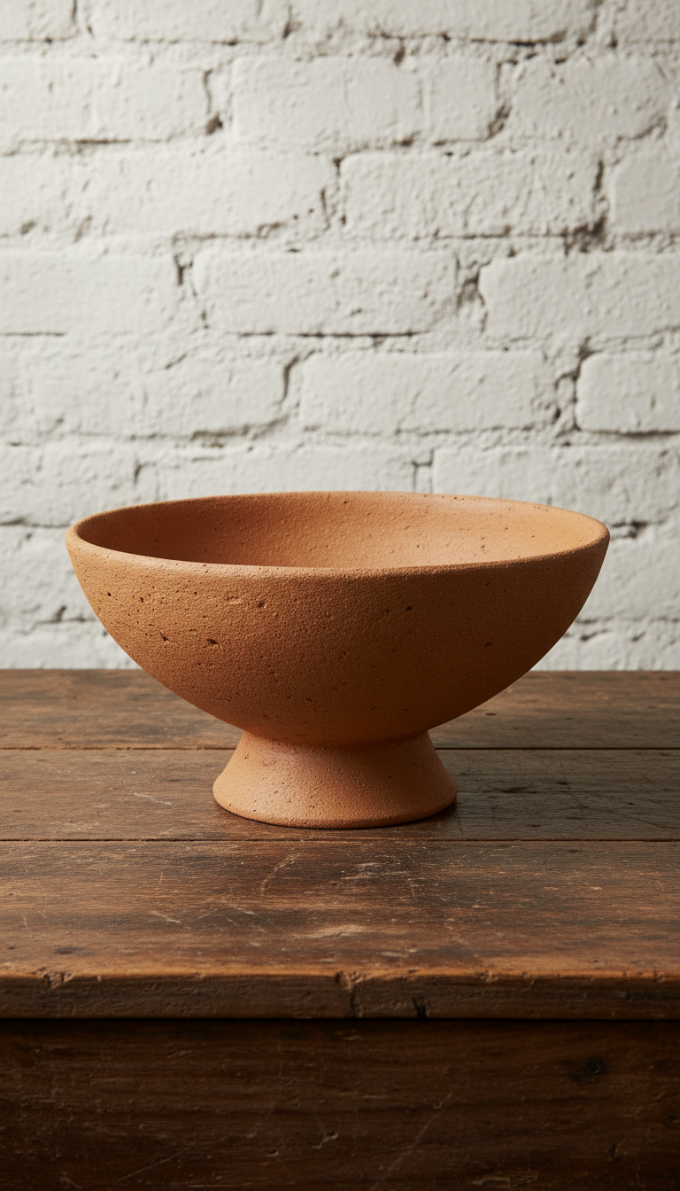 Handcrafted terracotta serving bowl in a new setting