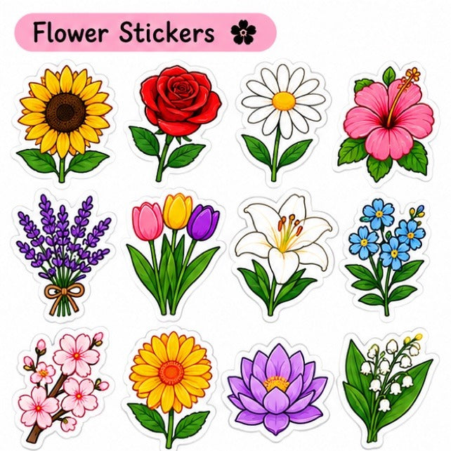 Flower stickers sheet