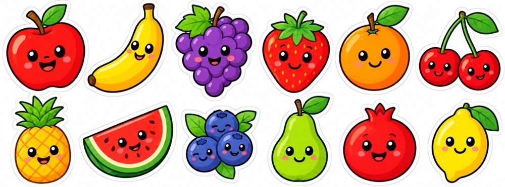 Fruit stickers sheet